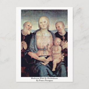 Madonna With St. Herkulanus By Pietro Perugino Postcard
