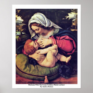 Madonna With The Green Cushion Poster