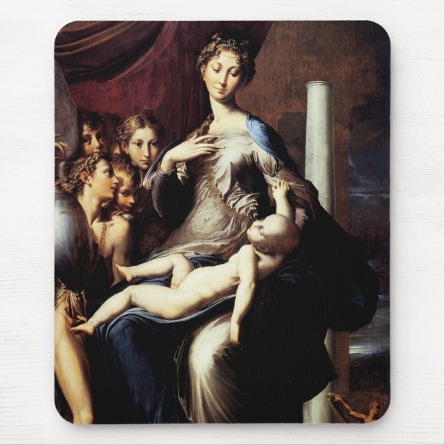Madonna with the Long Neck by Parmigiano Mouse Mat (Front)