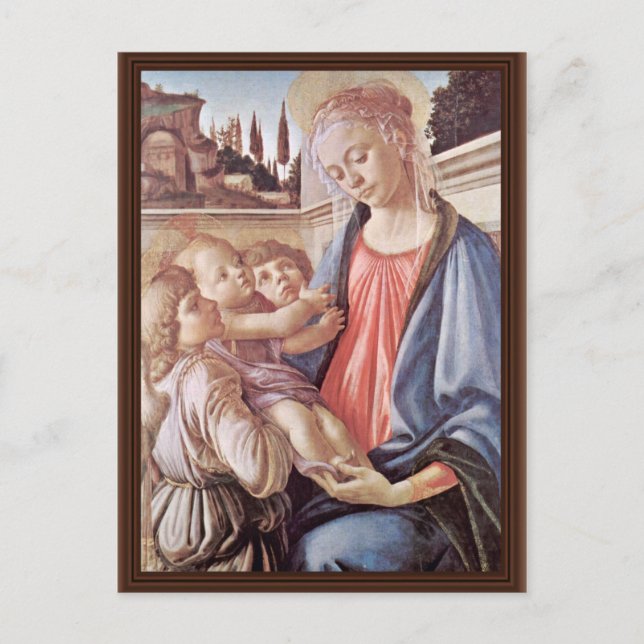 Madonna With Two Angels, By Sandro Botticelli Postcard (Front)