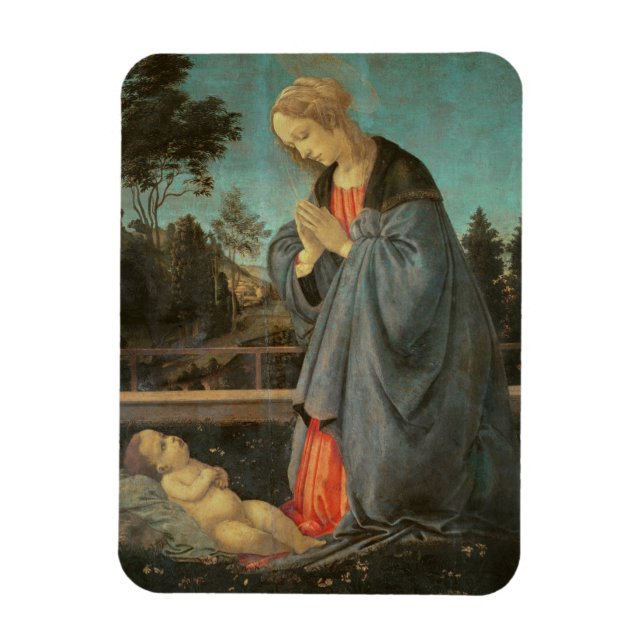 Madonna worshipping the Child, c.1477-80 (oil on p Magnet (Vertical)