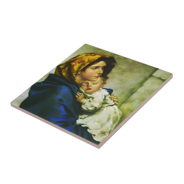 Madonnina - Virgin Mary - Madonna of the Streets  Tile (Side)