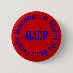 madp logo button, red 6 cm round badge