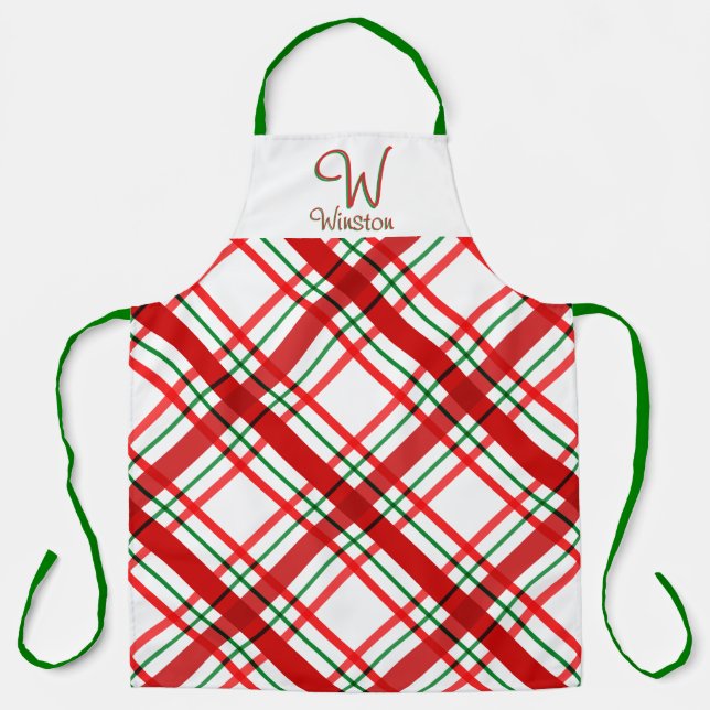 Madras Check Plaid Apron (Front)