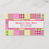 Madras Inspired Plaid All Purpose Business Card