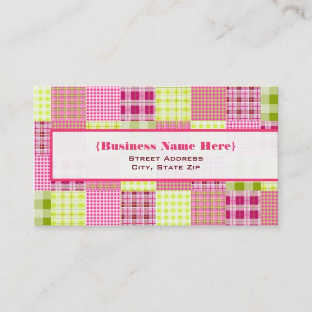 Madras Inspired Plaid All Purpose Business Card (Front)