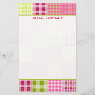 Madras Inspired Plaid Patchwork Stationery