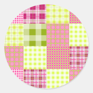 Madras Inspired Plaid Patchwork Sticker
