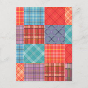 Madras Patchwork Postcard