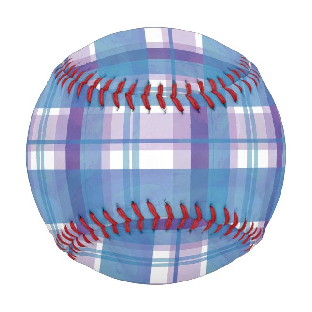 Madras Plaid Blue and Purple Baseball (Front)