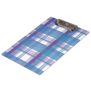 Madras Plaid Blue and Purple Clipboard