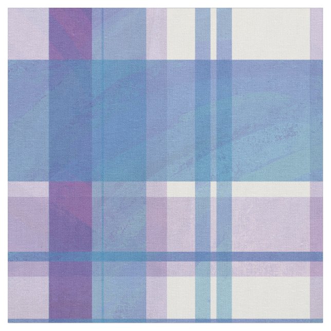 Madras Plaid Blue and Purple Fabric (Close Up)