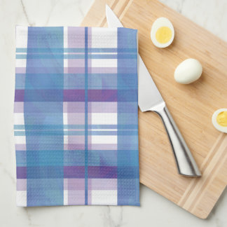 Madras Plaid Blue and Purple Tea Towel
