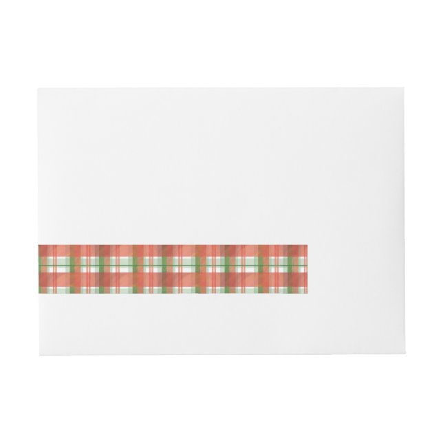 Madras Plaid Blue and Purple Wraparound Address Label (Front)
