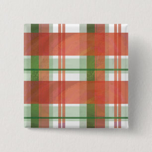 Madras Plaid Christmas 15 Cm Square Badge