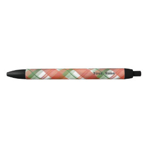 Madras Plaid Christmas Black Ink Pen