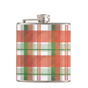 Madras Plaid Christmas Hip Flask