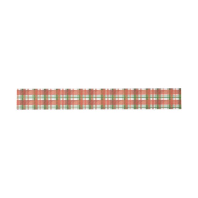 Madras Plaid Christmas Invitation Belly Band (Flat)
