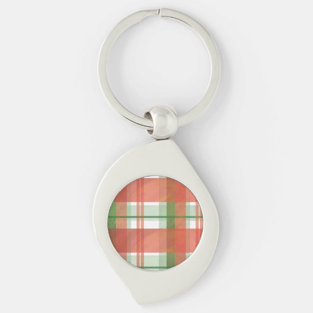 Madras Plaid Christmas Key Ring (Front)