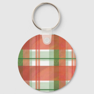 Madras Plaid Christmas Key Ring
