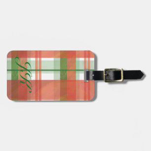 Madras Plaid Christmas Luggage Tag