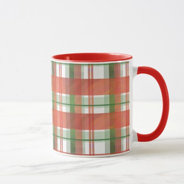 Madras Plaid Christmas Mug (Right)