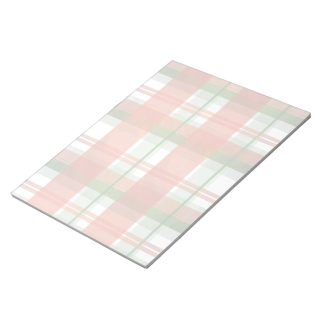 Madras Plaid Christmas Notepad (Angled)