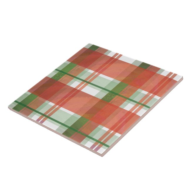 Madras Plaid Christmas Tile (Side)