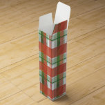 Madras Plaid Christmas Wine Box<br><div class="desc">Festive Red and Green Madras Plaid makes a fashionable holiday statement. Our unique design feautres our signature textures and colours in an overlapping pattern in various sized horizontal and vertical bands of Christmas green and red. Perfect for decorating your home,  nursery,  or office this holiday season. Custom designs available.</div>