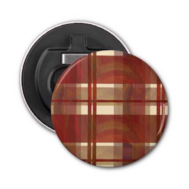 Madras Plaid Fall Red Bottle Opener (Front)