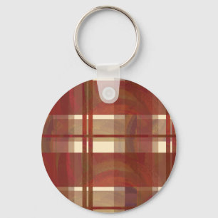 Madras Plaid Fall Red Key Ring