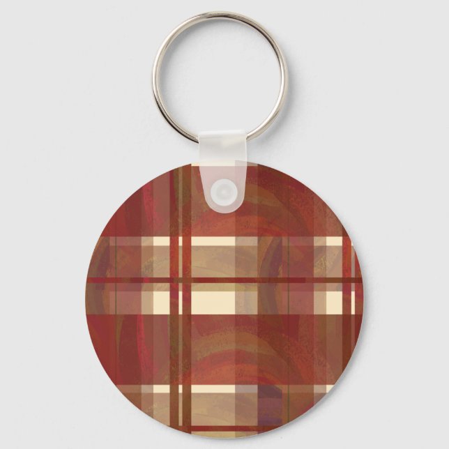 Madras Plaid Fall Red Key Ring (Front)