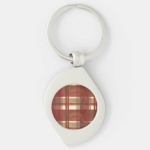 Madras Plaid Fall Red Key Ring
