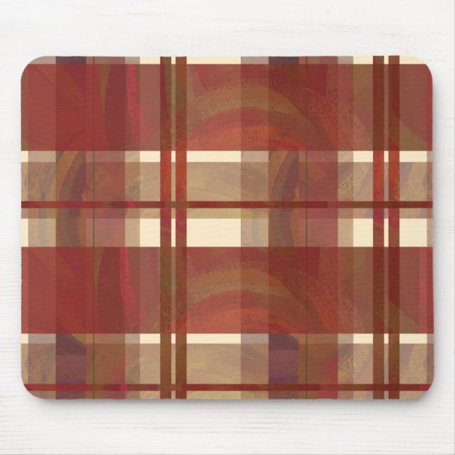 Madras Plaid Fall Red Mouse Mat (Front)