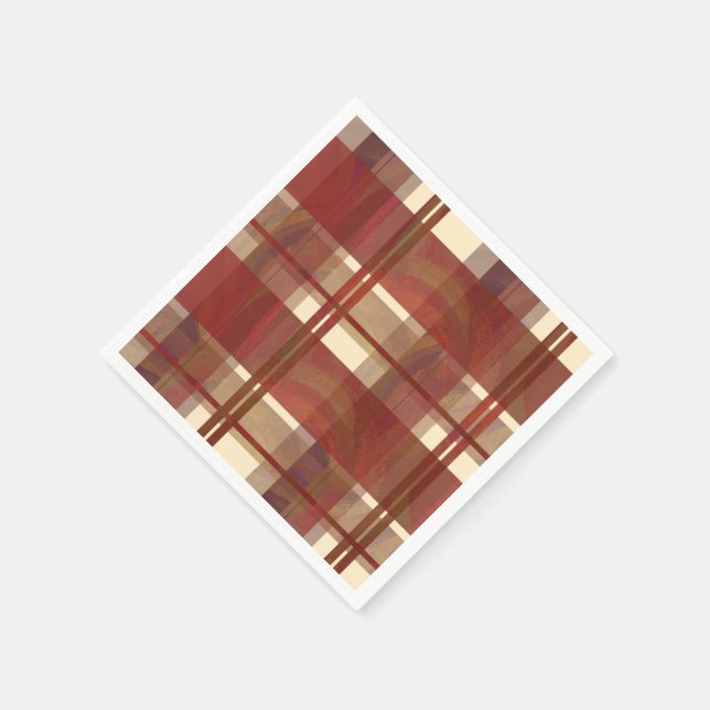 Madras Plaid Fall Red Napkin (Corner)
