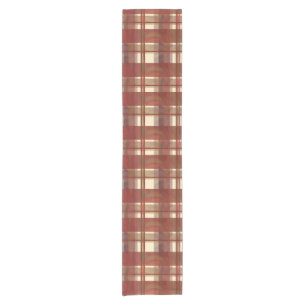 Madras Plaid Fall Red Short Table Runner
