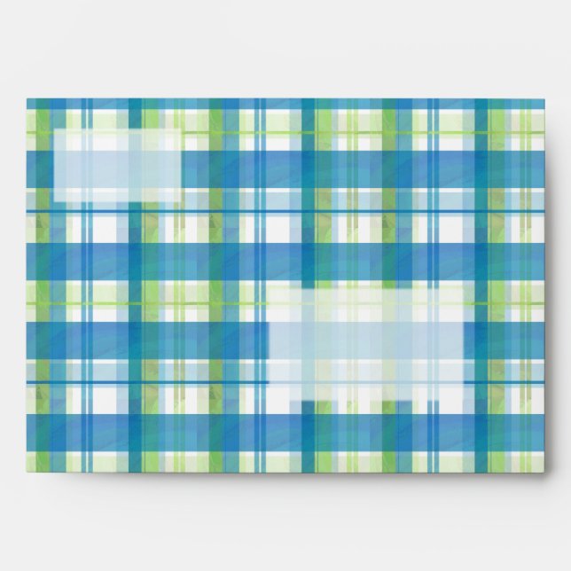 Madras Plaid Green and Blue Envelopes (Front)