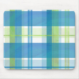 Madras Plaid Green and Blue Mouse Mat