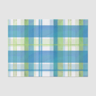 Madras Plaid Green and Blue Tissue Paper