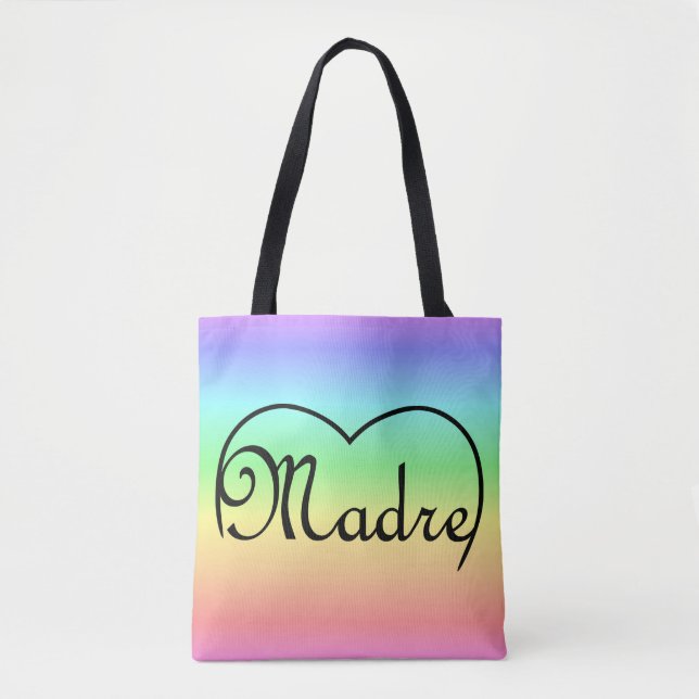 Madre Italian Mother heart rainbow Tote Bag (Front)