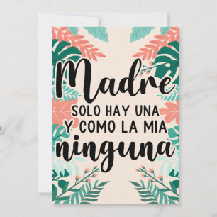 Madre Solo Hay Una y Como la Mía Ninguna Holiday Card
