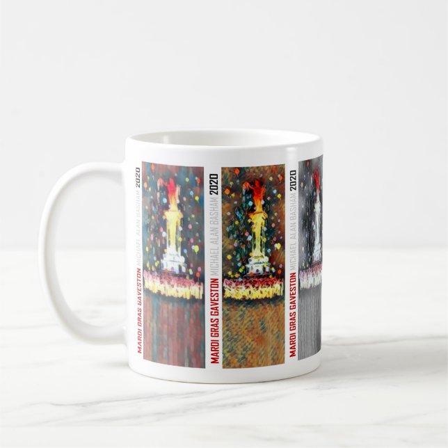 Madri Gras Galveston 2020 by Michael A. Basham Coffee Mug (Left)