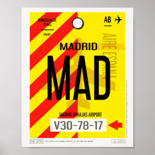 Madrid Airport Baggage Poster