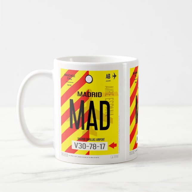 Madrid Airport Baggage Poster Coffee Mug  (Left)