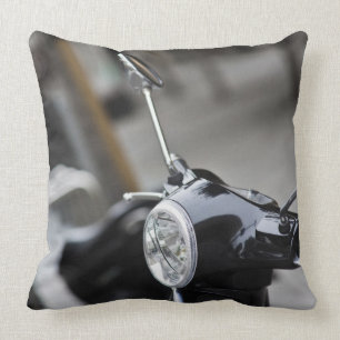 Madrid, black Vespa scooter Cushion