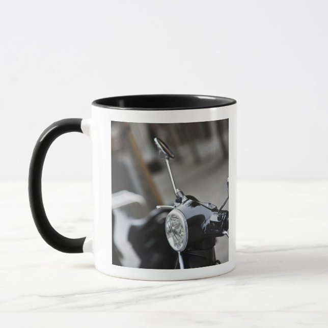 Madrid, black Vespa scooter Mug (Left)