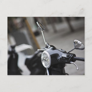 Madrid, black Vespa scooter Postcard