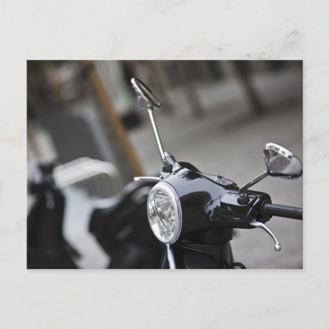 Madrid, black Vespa scooter Postcard (Front)