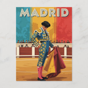 Madrid Bullfighter Spain Travel Postcard