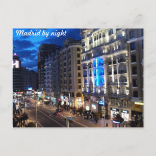 Madrid by night postcard